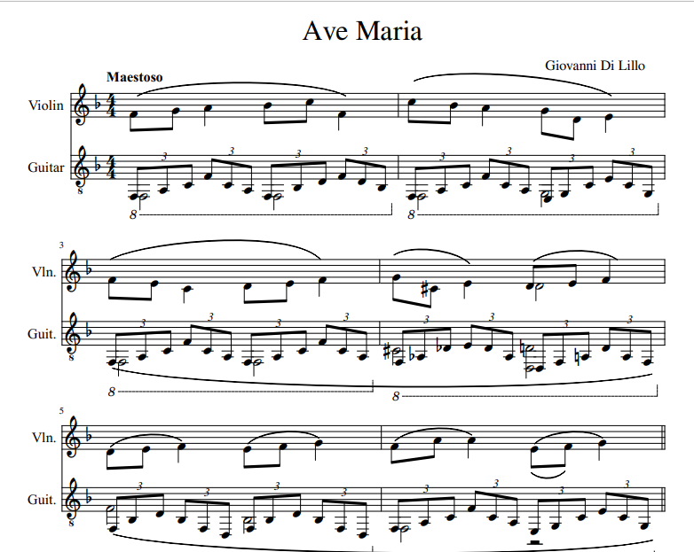 Giovanni Di Lillo - Ave Maria Sheet music for violin and guitar